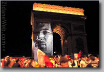 Zidane, himself a symbol of French victory, on France's Symbol of Victory: 'The Arc of Triumph' in Paris.