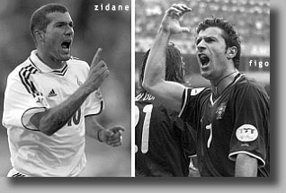 Zidane and Figo are considered by many, including myself, to be the game's most perfect players. In 2001, they became team members at Real Madrid offering fans worldwide a rare opportunity at seeing legends play together.
